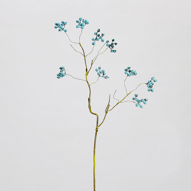 Branche de baies artificielles, 9 baies rouges et houx, décoration intérieure élégante, 70 cm