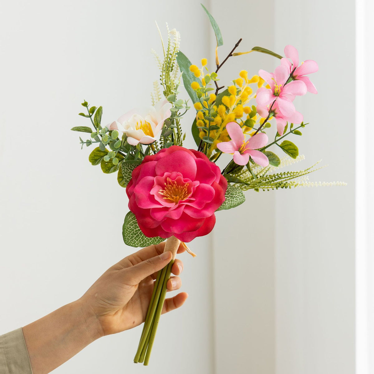 Bouquet de camélias artificiels en soie, 45 cm, décoration intérieure, mariage, événements, ins moderne, élégant