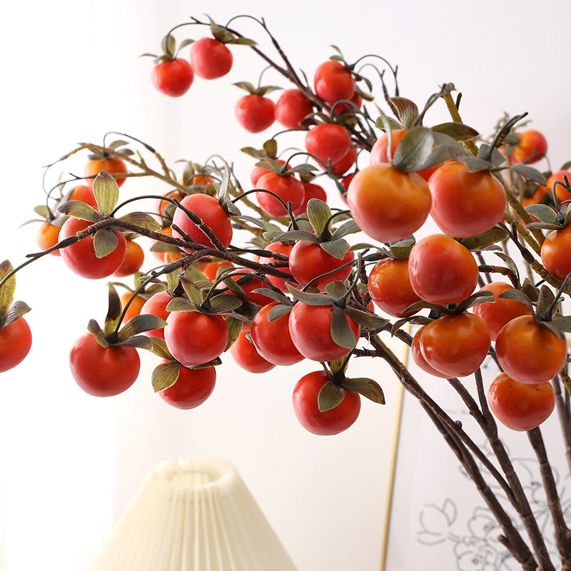 Branche artificielle de mini kakis, 14 fleurs en mousse, 70 cm, décoration d'intérieur, mariage, événements