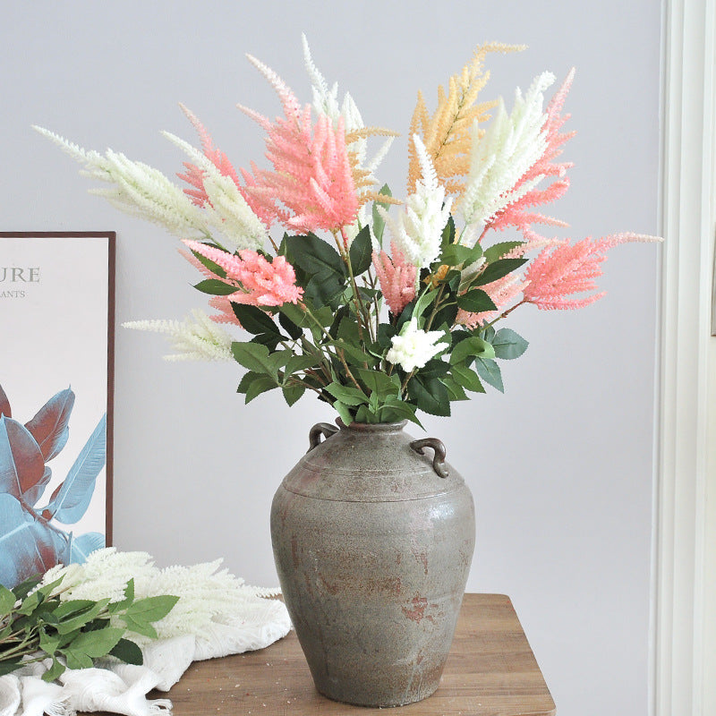 Fleur artificielle Astilbe, tige unique avec 3 fleurs, 103 cm, décoration intérieure élégante