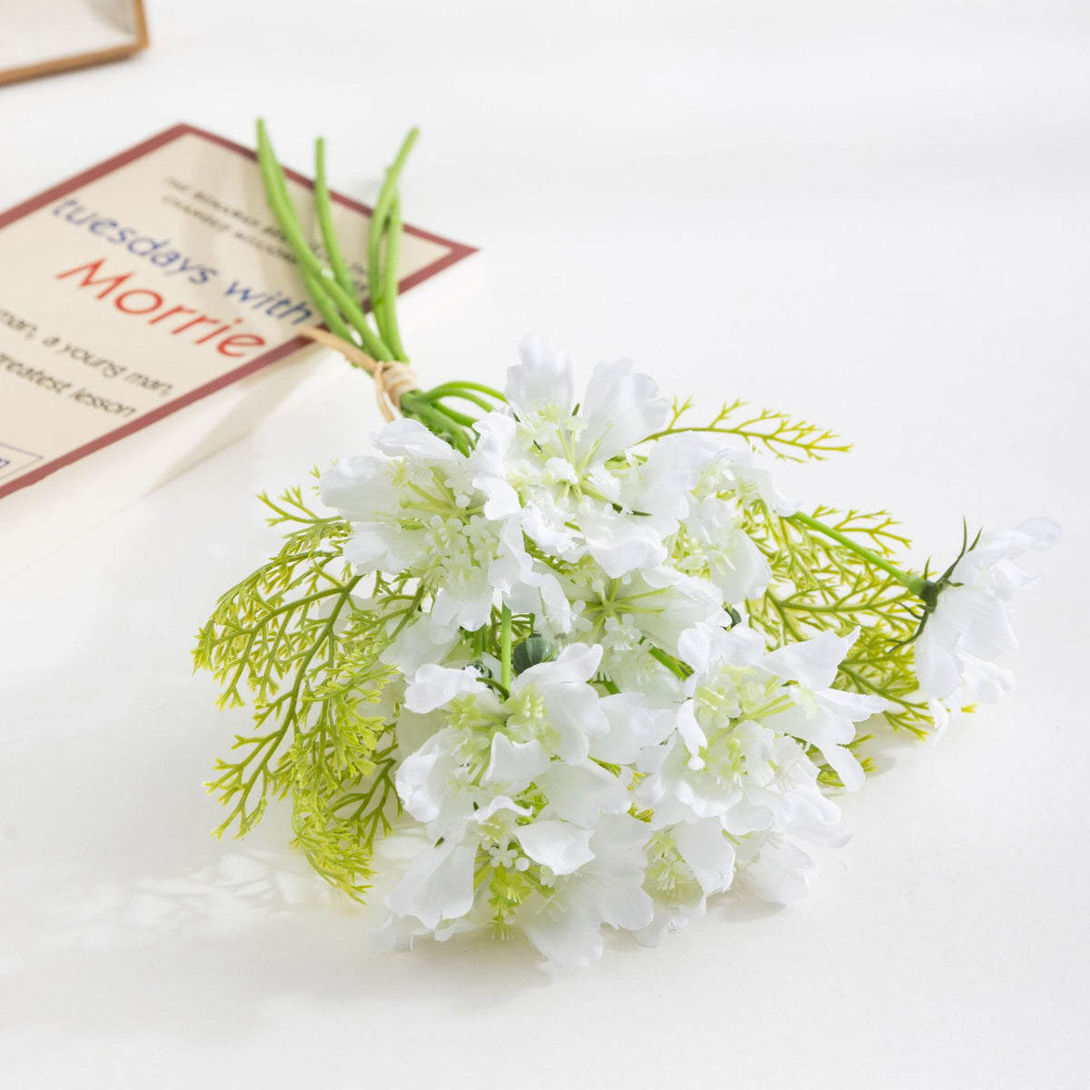 Bouquet de 10 fleurs artificielles cosmos et marguerites, 37 cm, décoration élégante pour mariage et intérieur