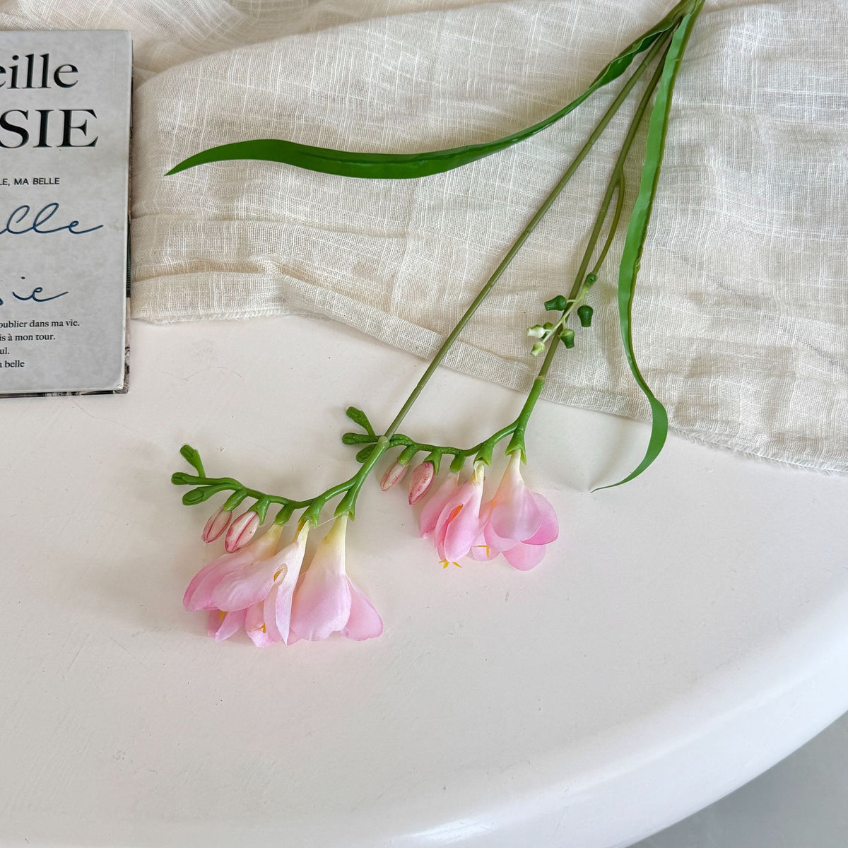 Fleurs artificielles orchidées, bouquet de 6 fleurs, 60 cm, tissu soyeux, pour mariage, décoration intérieure