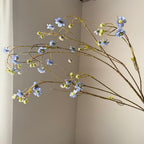 Fleur artificielle de Delphinium et Spirée de perles, 132 cm, tige unique, soie, jaune/bleu/blanc, décoration intérieure/extérieure, mariage, événements