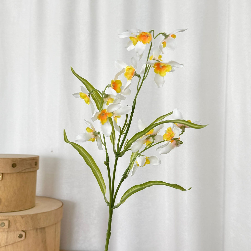 Fleur artificielle orchidée Cymbidium, tige unique, 50 cm, décoration intérieure élégante
