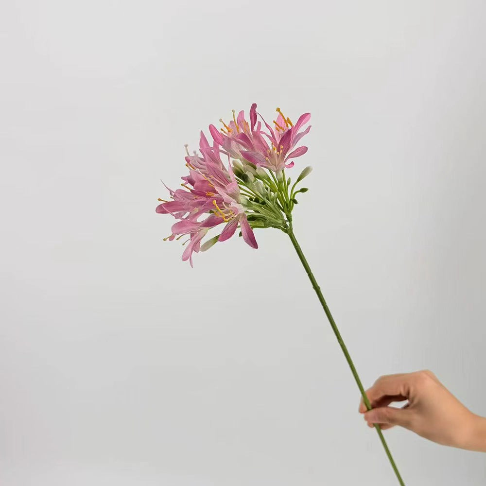 Fleur artificielle d'agapanthe, tige unique, 60 cm, décoration intérieure élégante