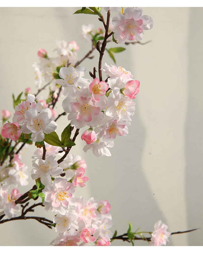 Fleur artificielle en soie synthétique, cerisier du Japon 'Sakura', tige unique avec 25 fleurs, 92 cm, décoration intérieure élégante