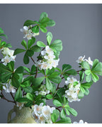 Fleur artificielle Pittosporum, tige unique avec 15 fleurs, 78 cm, tissu soyeux, décoration intérieure