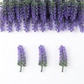 50 tiges de lavande artificielle blanche poudrée, 10 cm, décoration polyvalente pour mariage, maison et extérieur