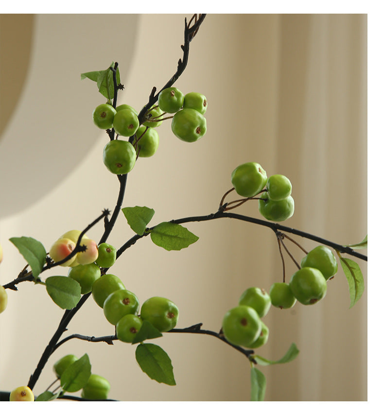 Fausse branche de pommes décoratives, 36 fruits, 105 cm, tissu soie artificielle, décoration intérieure élégante