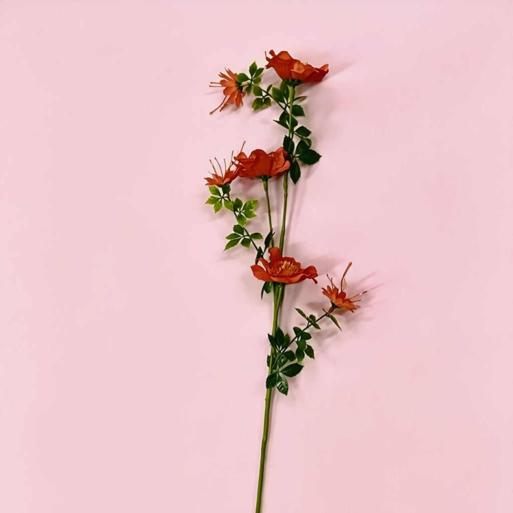 Fleurs artificielles Cosmos, bouquet de 6 fleurs en tissu soyeux, 70 cm, décoration intérieure élégante, mariage et maison