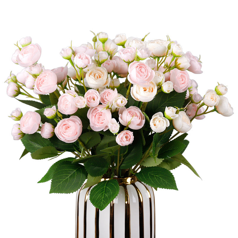 Fausse fleur de camélia, 12 fleurs, 46 cm, tissu soyeux, décoration intérieure, mariage, événements