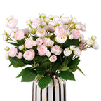 Fausse fleur de camélia, 12 fleurs, 46 cm, tissu soyeux, décoration intérieure, mariage, événements