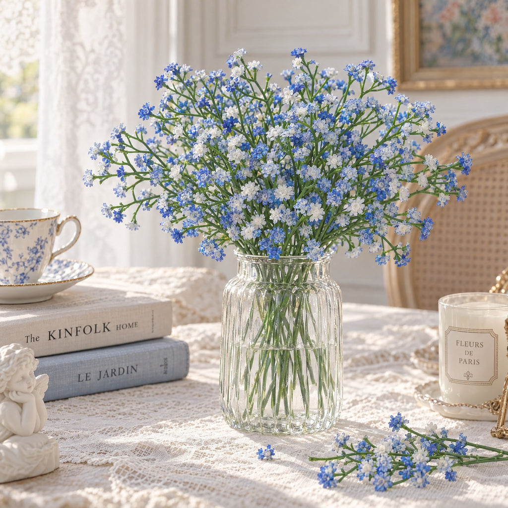 10 tiges de gypsophile artificielle, 27 cm, idéales pour mariages et décoration intérieure