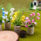 Mini Muguet en Pot, Plante Artificielle pour Décor d'Intérieur, 10 cm, Style Champêtre