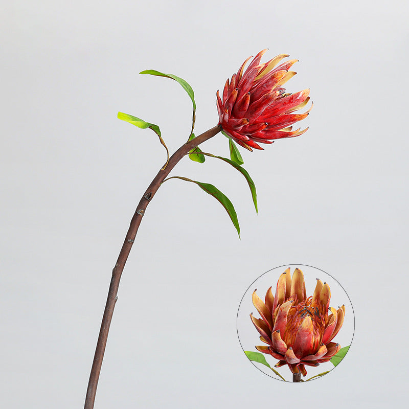 Fleur artificielle haut de gamme Protéa royale d'Afrique du Sud, tige unique de 63 cm, décoration intérieure et mariage