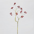 Branche de baies artificielles, 9 baies rouges et houx, décoration intérieure élégante, 70 cm