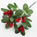 Décoration florale artificielle en feuilles d'eucalyptus et fruits rouges, 27 cm, pour mariage, maison, boutique