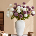 Bouquet de 4 fleurs artificielles en soie polyester, pissenlit et chrysanthème, 55 cm, décoration intérieure et extérieure
