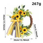 Guirlande de tournesols artificiels 45 cm, décoration automnale pour porte, mariage, fête, intérieur et extérieur
