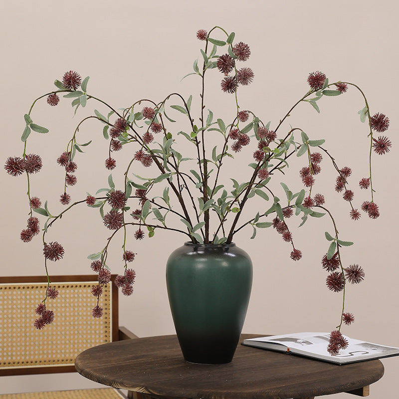 Fleur artificielle longue tige à baies de style moderne, décoration intérieure et extérieure, 116 cm