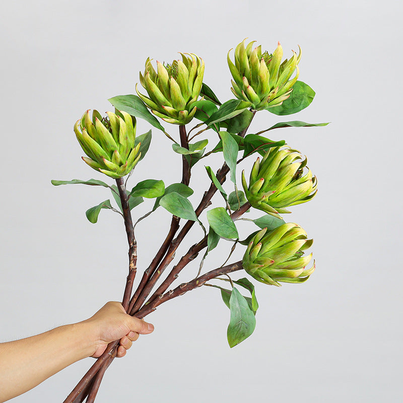Fleur artificielle haut de gamme Protéa royale d'Afrique du Sud, tige unique de 63 cm, décoration intérieure et mariage