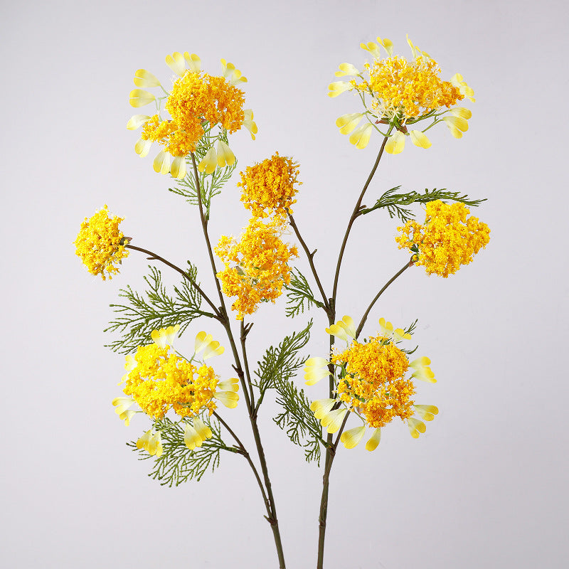 Branche unique de fleurs artificielles pissenlit et perles de neige, 96 cm, tissu soyeux, idéal pour mariages et décoration intérieure