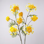 Branche unique de fleurs artificielles pissenlit et perles de neige, 96 cm, tissu soyeux, idéal pour mariages et décoration intérieure