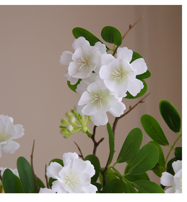 Fleur artificielle de Michelia, tige unique avec 30 fleurs, 74 cm, tissu imitation soie, blanc ou rose