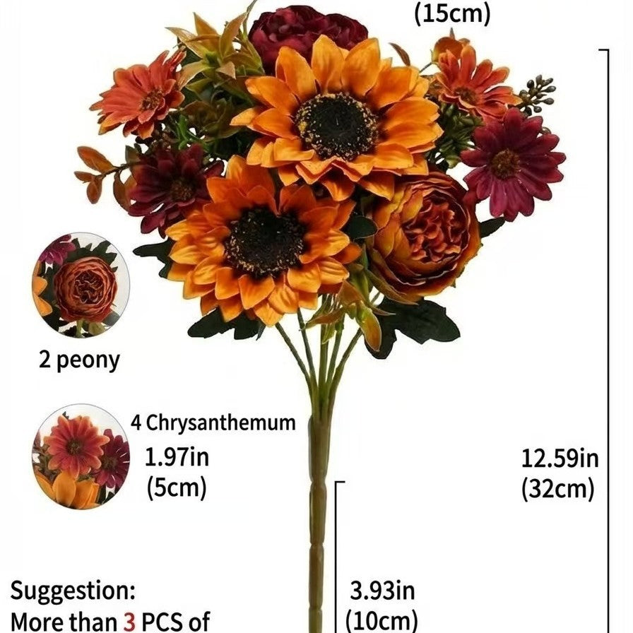 Bouquet de tournesols artificiels, 6 fleurs, 32 cm, décoration intérieure, mariage, ins moderne