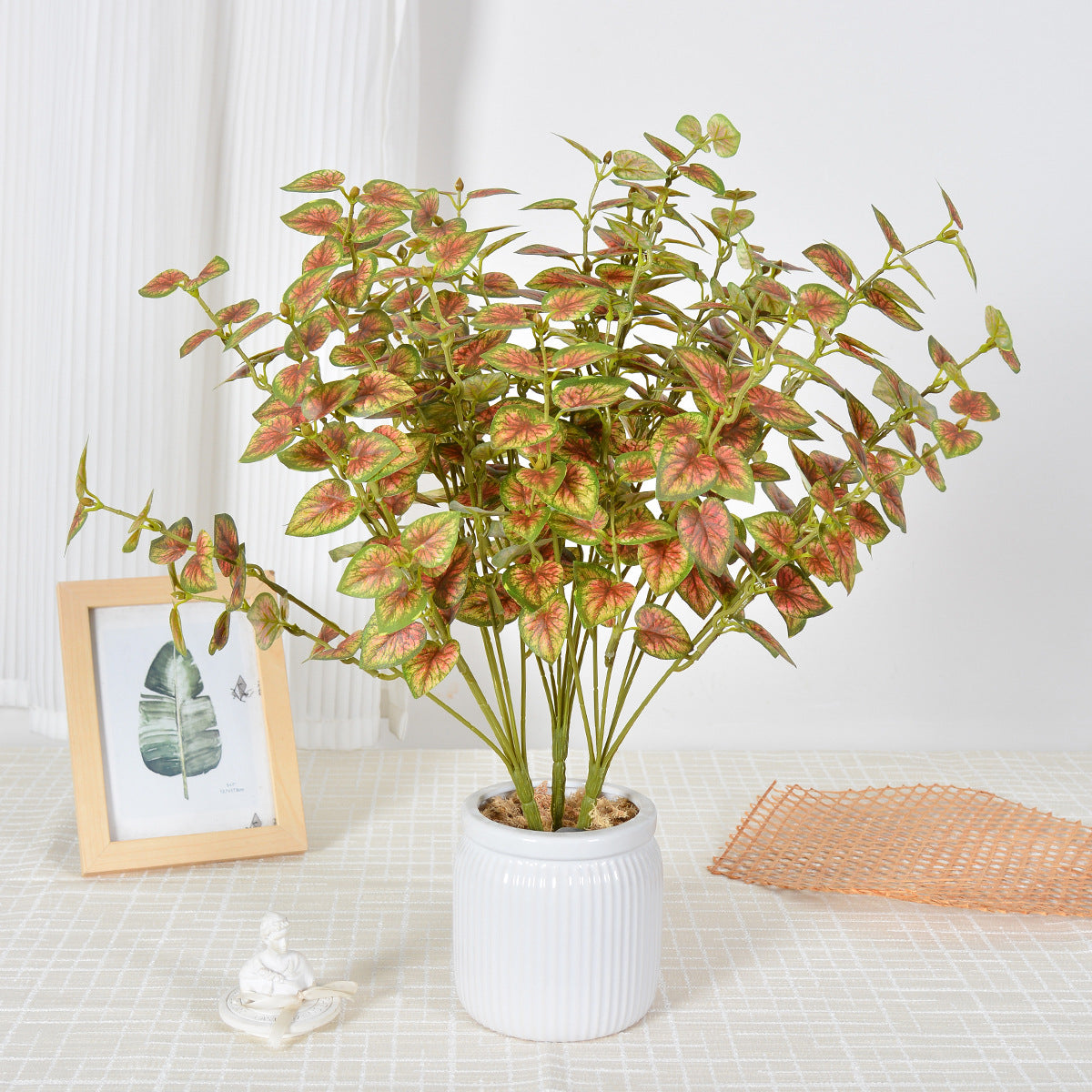 Feuilles artificielles de Caladium, 18 cm, idéales pour décoration intérieure et extérieure