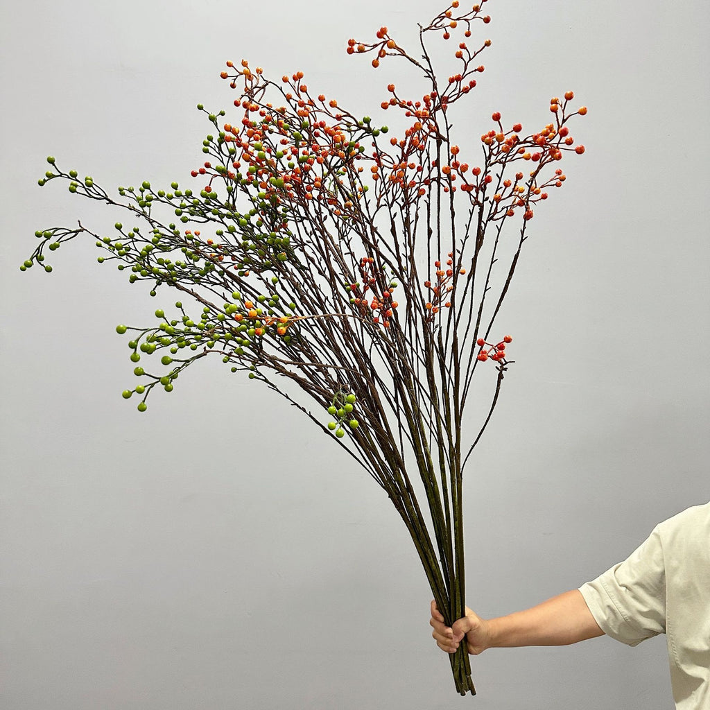 Branche artificielle de baies rouges, 140 cm, décoration intérieure et extérieure, style champêtre