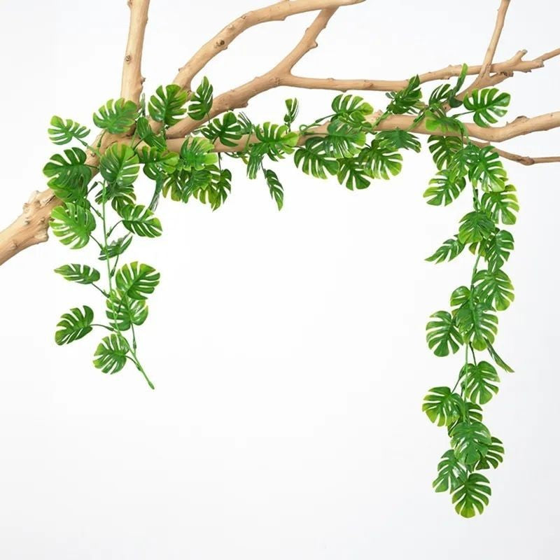 Plante artificielle suspendue Monstera deliciosa 180 cm, décoration murale élégante, intérieur/extérieur, sans entretien - idéal mariage, boutique, terrasse