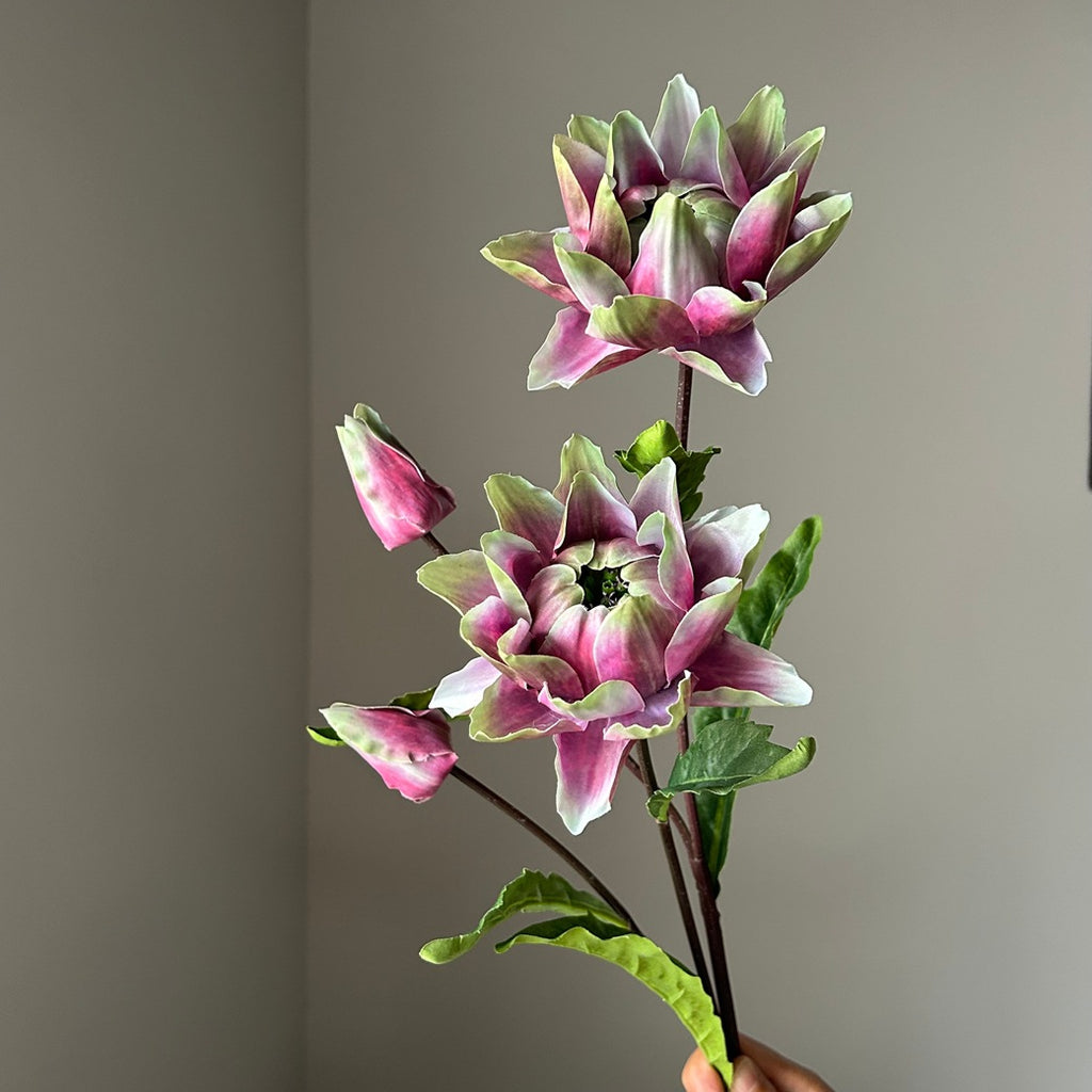 Fleur artificielle chic, tige unique avec 2 fleurs d'Artichaut et d'Ananas, 67 cm, pour mariage et décoration intérieure