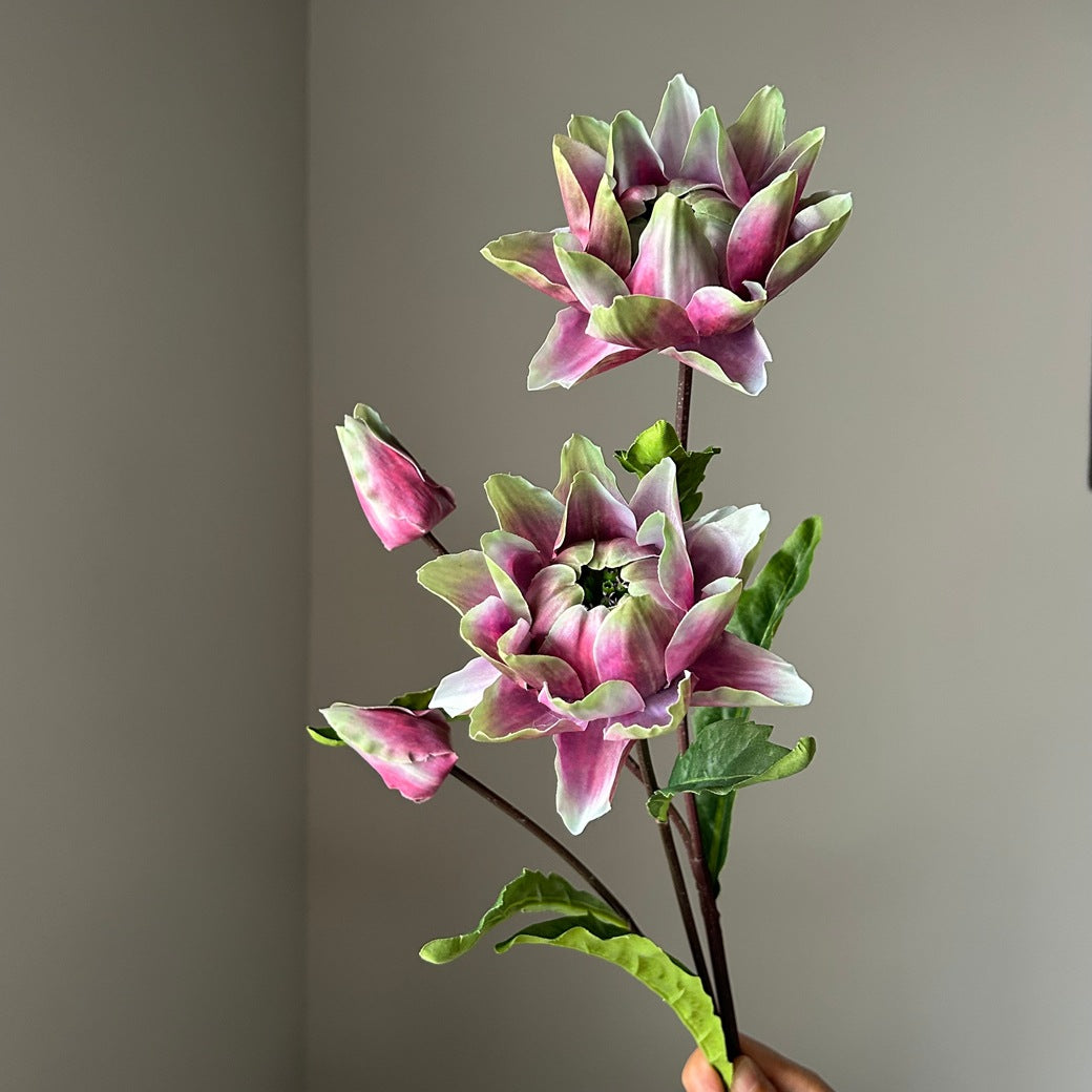 Fleur artificielle chic, tige unique avec 2 fleurs d'Artichaut et d'Ananas, 67 cm, pour mariage et décoration intérieure