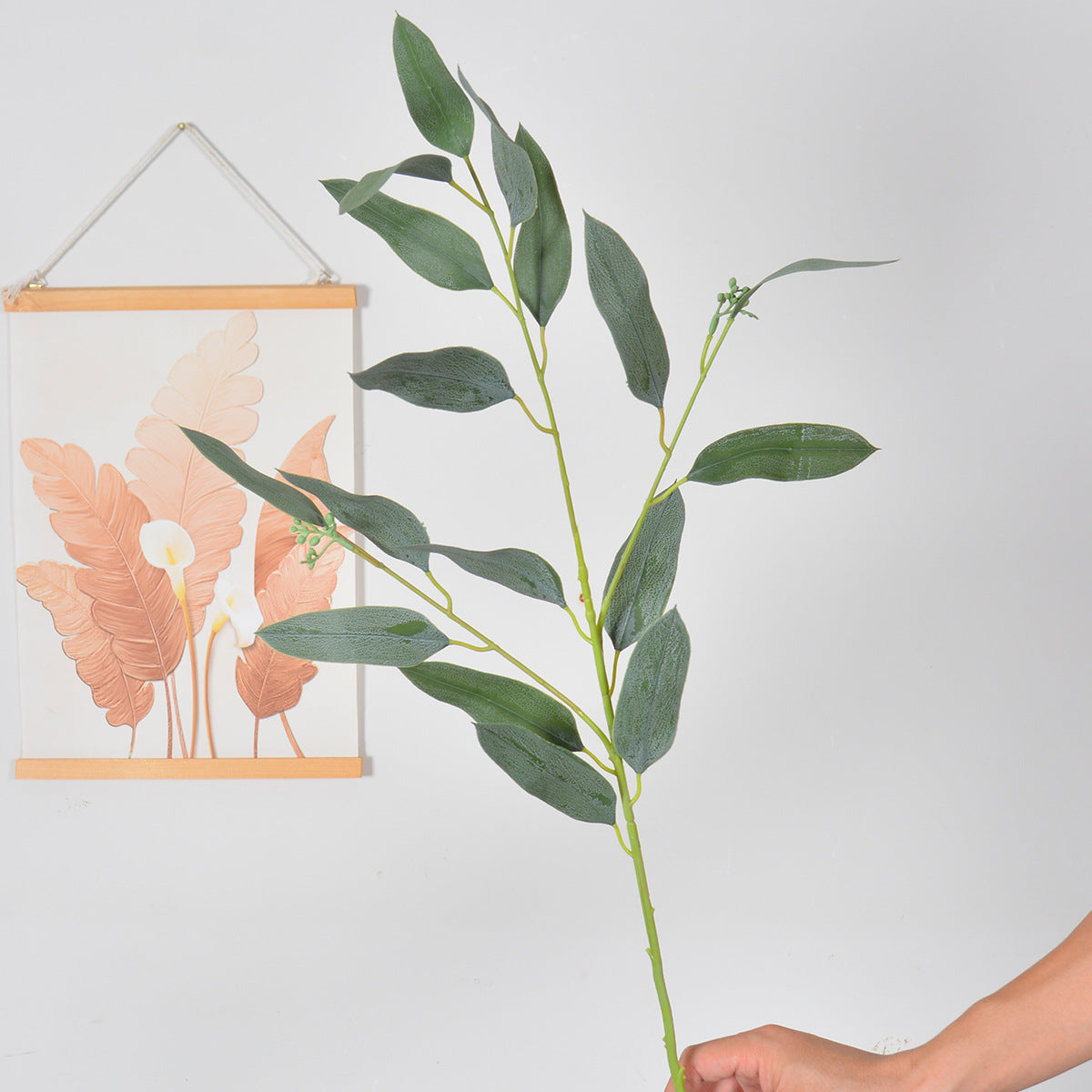 Bouquet de fleurs artificielles avec eucalyptus et fougère, 68 cm, pour mariage et décoration intérieure