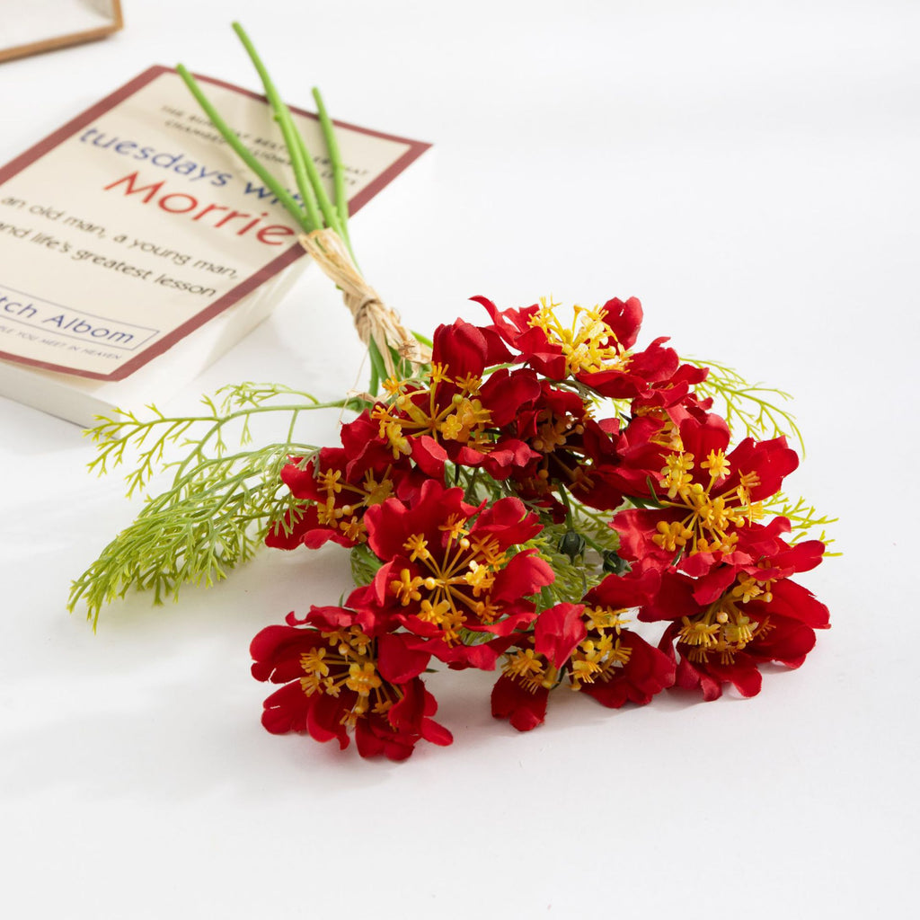 Bouquet de 10 fleurs artificielles cosmos et marguerites, 37 cm, décoration élégante pour mariage et intérieur