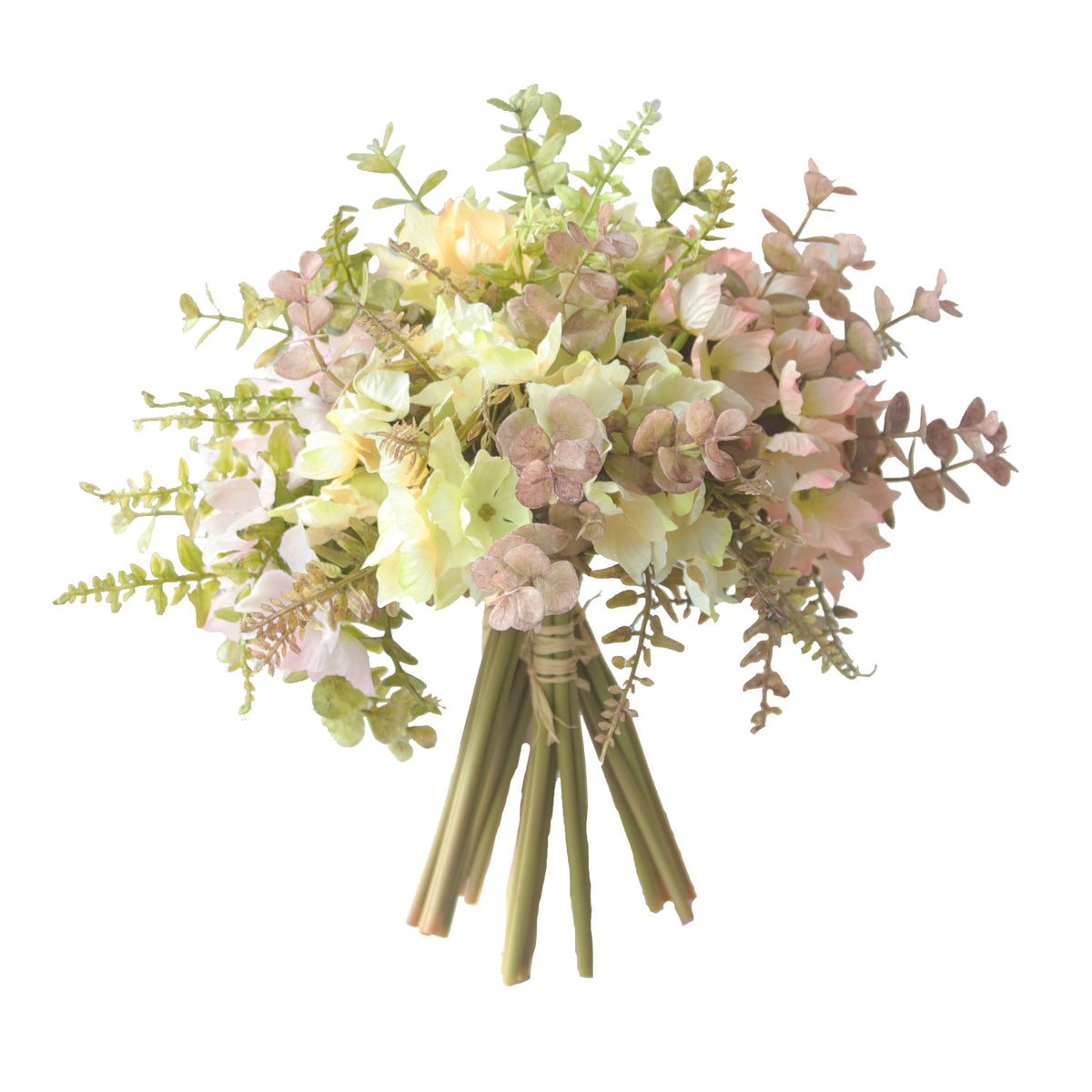 Bouquet de fleurs artificielles élégant, hortensia et eucalyptus, 33 cm, décoration intérieure, mariage, cadeau