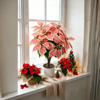 Bouquet de 12 têtes de Poinsettia en tissu soyeux, 58 cm, décoration de Noël, mariage, intérieur