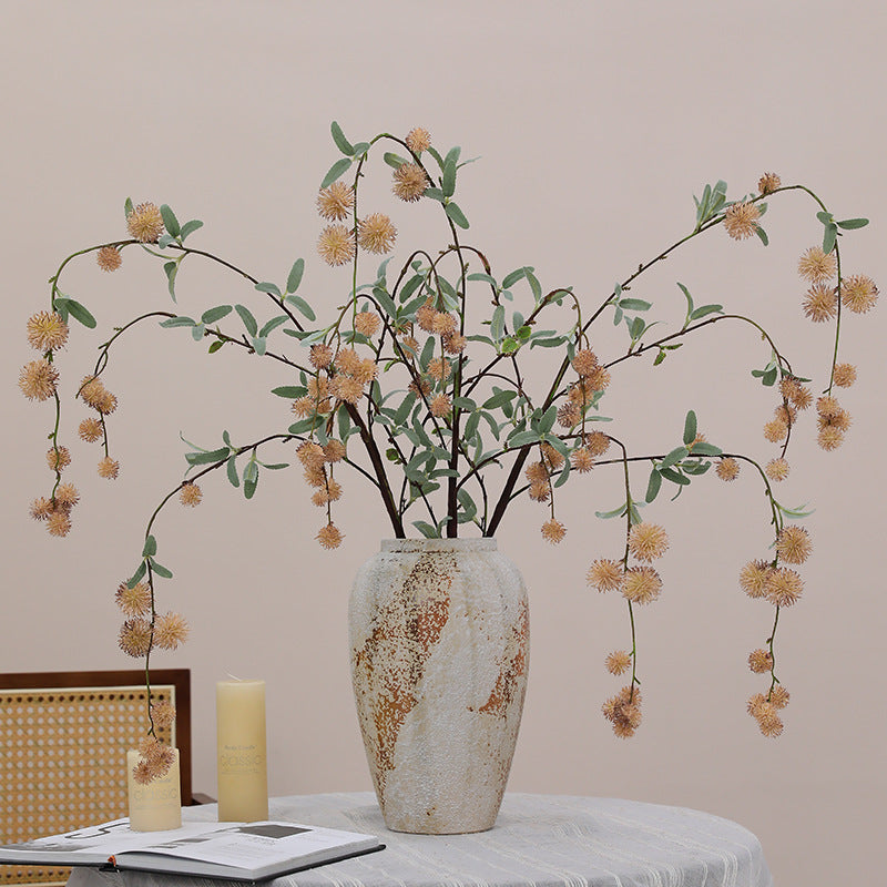 Fleur artificielle longue tige à baies de style moderne, décoration intérieure et extérieure, 116 cm