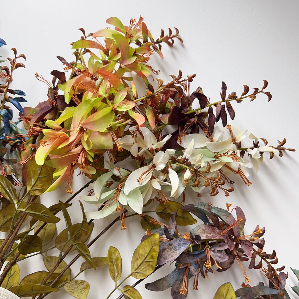 Fleur artificielle en tige unique, corail vert, feuilles d'eucalyptus, 83 cm, décoration intérieure et extérieure