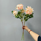 Fleur artificielle Dahlia Chrysanthème, tige unique avec 3 fleurs, 68 cm, décoration intérieure élégante