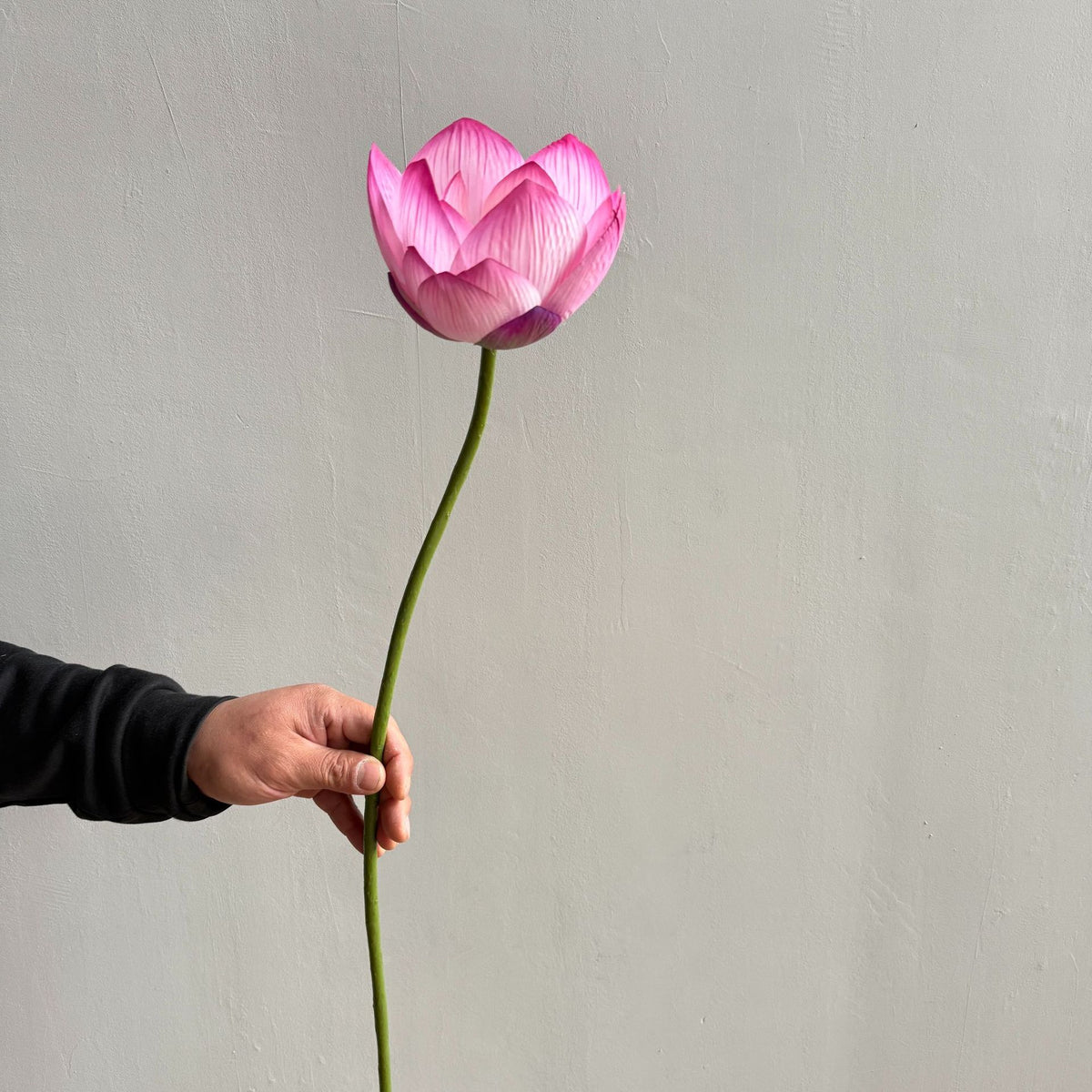 Fleur artificielle Lotus, tige unique, 80 cm, tissu de soie, pour décoration intérieure et extérieure