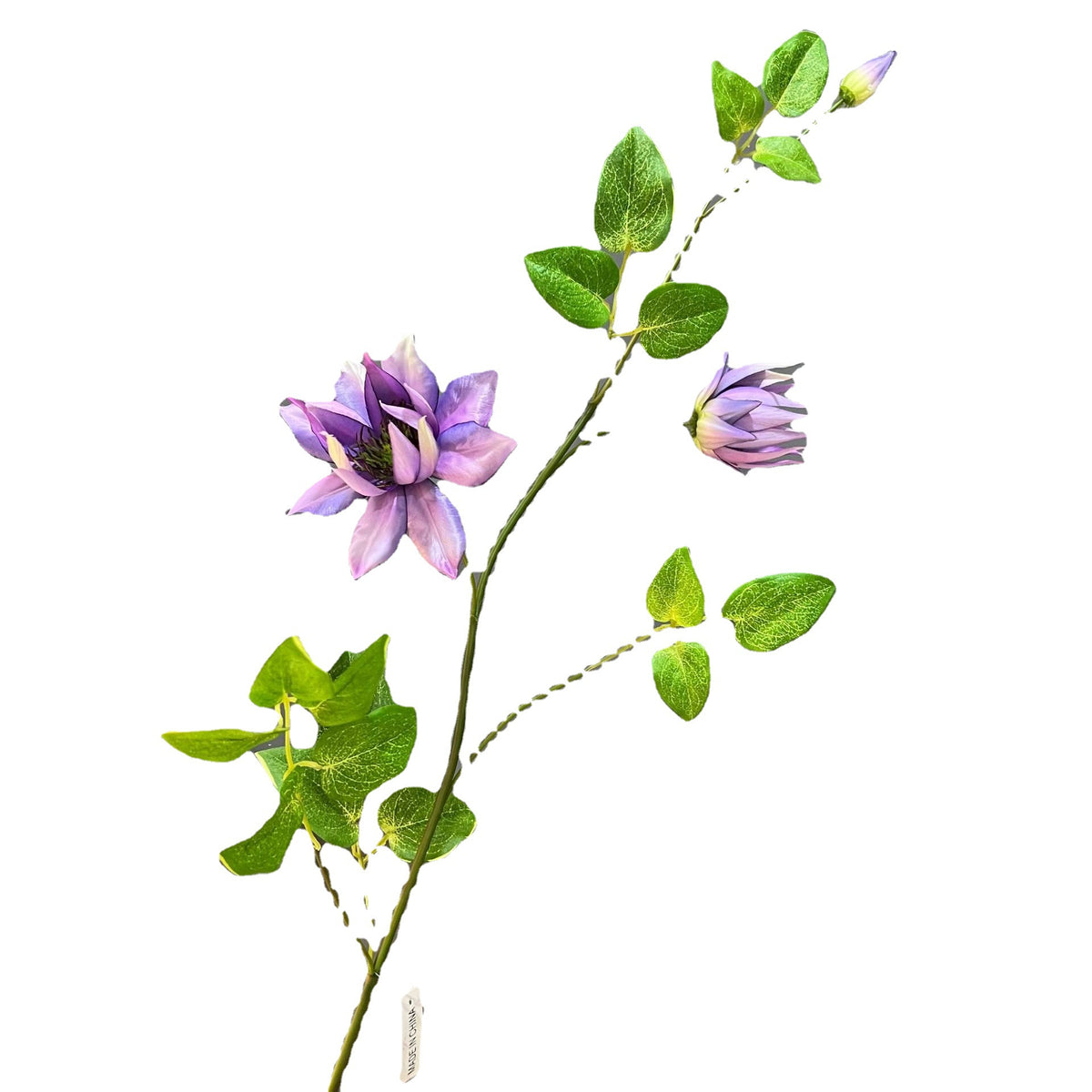 Fleur artificielle Clématite, tige unique avec 3 fleurs, 90 cm, décoration intérieure élégante, style champêtre, pour maison, hôtel ou événement
