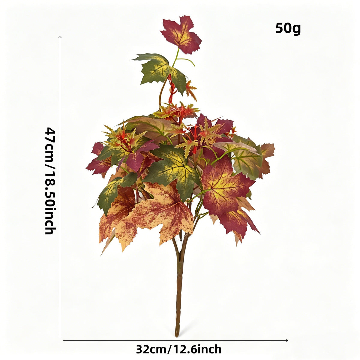 Bouquet de feuilles d'érable artificielles, 47 cm, décor d'automne pour intérieur