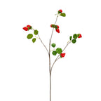 Branche artificielle de fraises, 72 cm, 8 fruits, décoration intérieure élégante