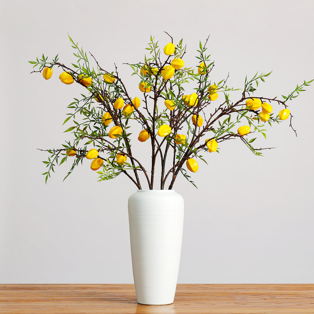 Branche artificielle de carambolier avec fruits, 100 cm, décoration intemporelle pour maison, mariage, commerce