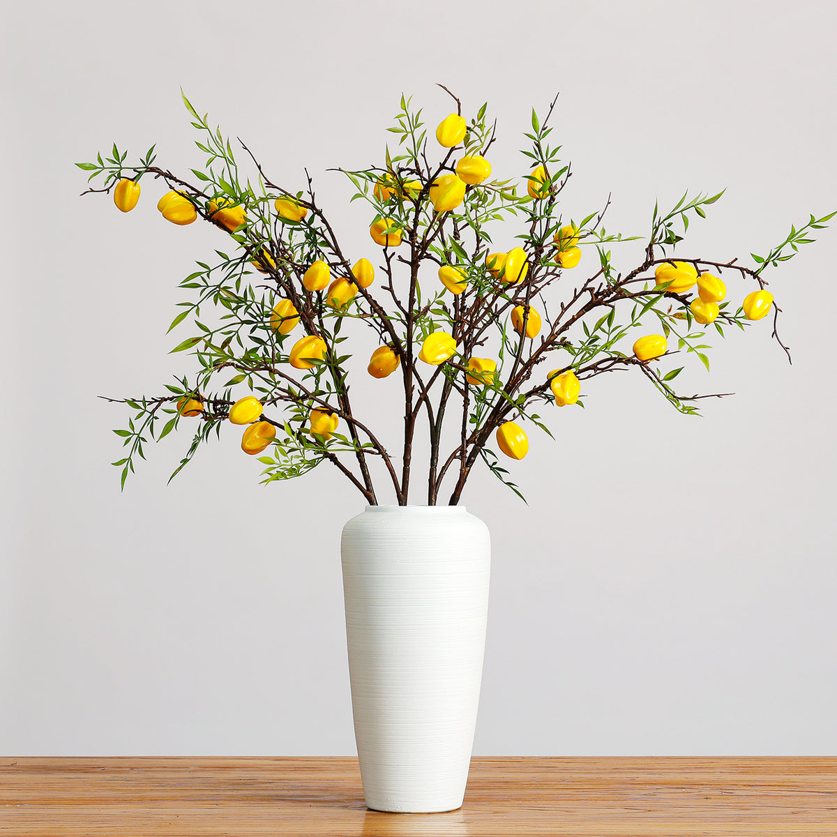 Branche artificielle de carambolier avec fruits, 100 cm, décoration intemporelle pour maison, mariage, commerce