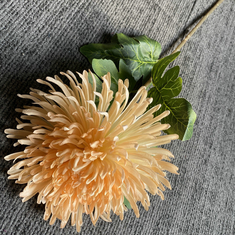Fleur artificielle Chrysanthème Griffe de Dragon à tige unique, 73 cm, soie polyester, décoration intérieure et mariage