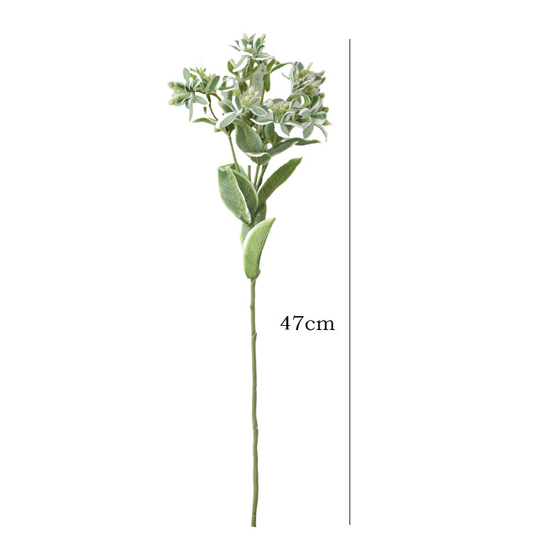 Feuilles artificielles de menthe avec bordure argentée, 47 cm, pour mariages et extérieurs