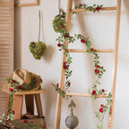 Guirlande de Roses Angustifolia et Petites Roses, 145 cm, Tissu Polyester, Décoration Murale et Arche de Mariage